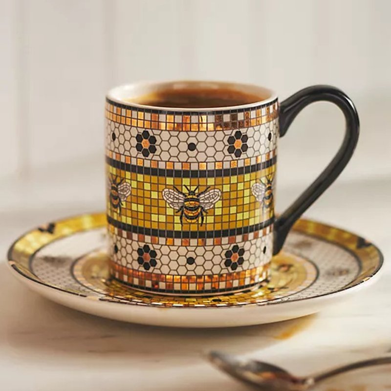 New Design Ceramic Mug Cups Coffee Mugs For Christmas Gift New Year Gift Gold Rim Handle Mugs