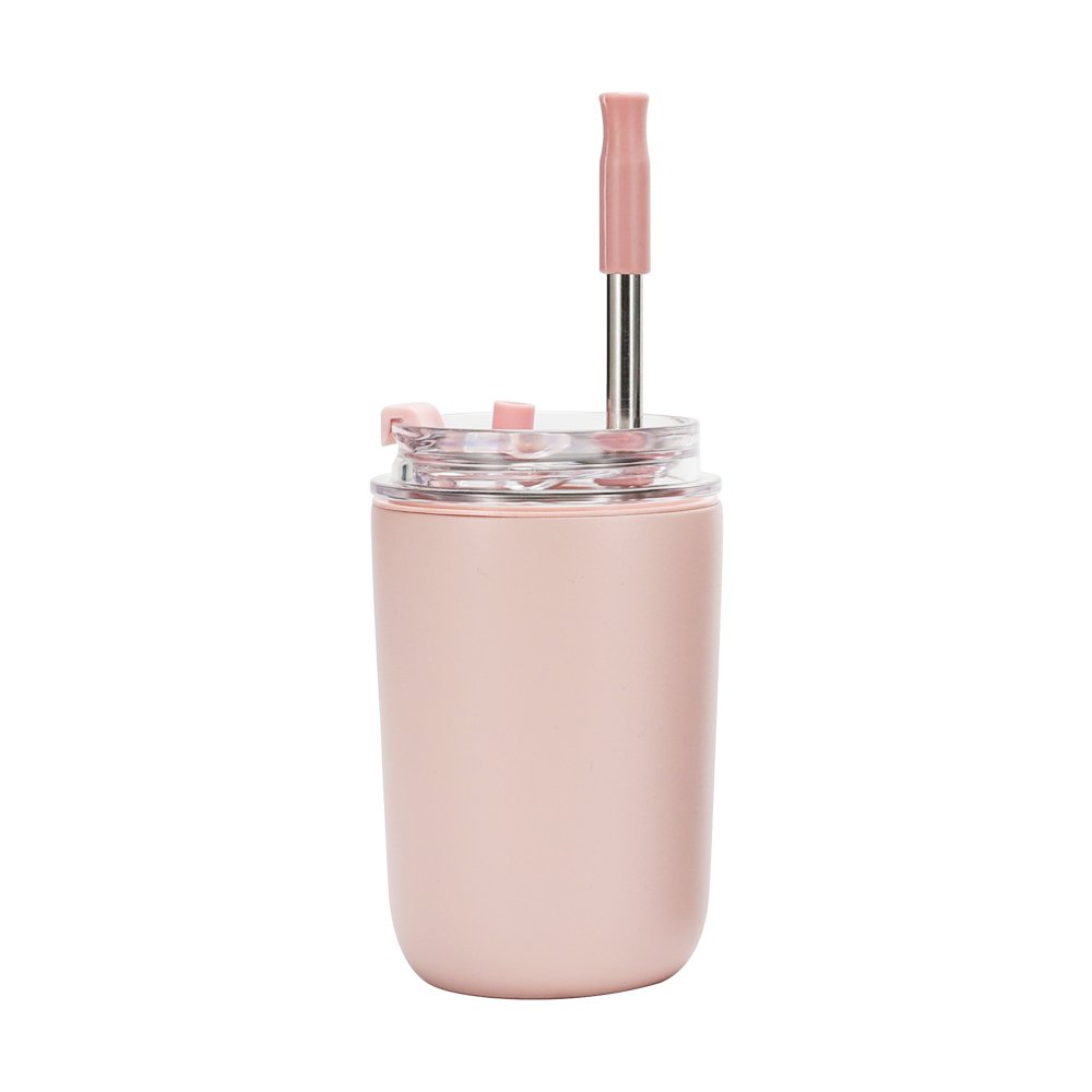 High Quality 280ML coffee mug double wall cute stainless steel water bottle tumbler with straw