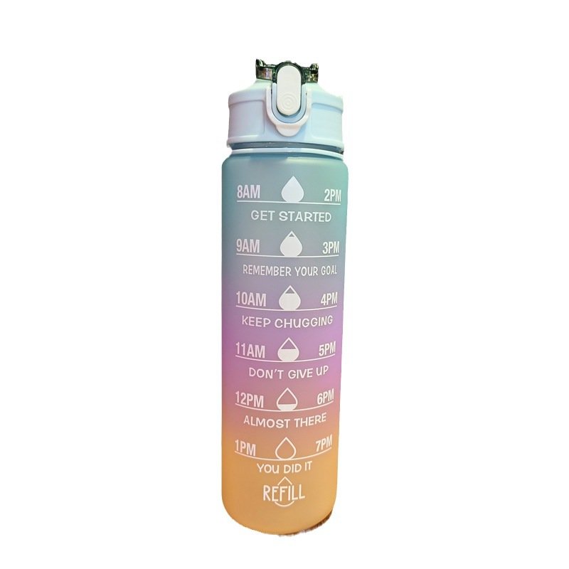 Fitness time maker tritan sk pc bpa free plastic protein custom logo 32oz 1 litter motivational 1000ml water bottle for sport