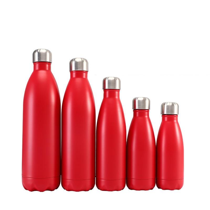Custom 350ml Double Wall Rubber Paint 500ml Stainless Steel Cola Shaped Water Bottles Coffee Mugs Tumbler Cups