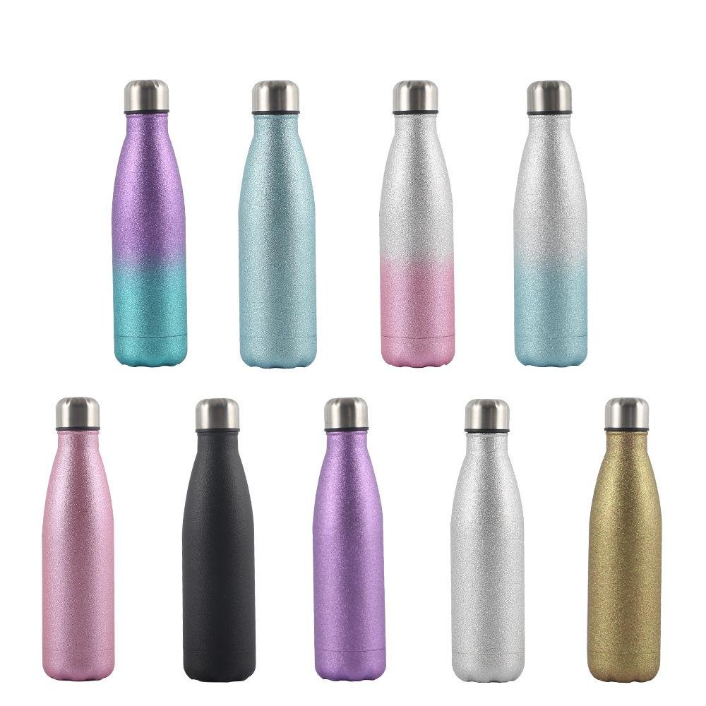 Custom 350ml Double Wall Rubber Paint 500ml Stainless Steel Cola Shaped Water Bottles Coffee Mugs Tumbler Cups
