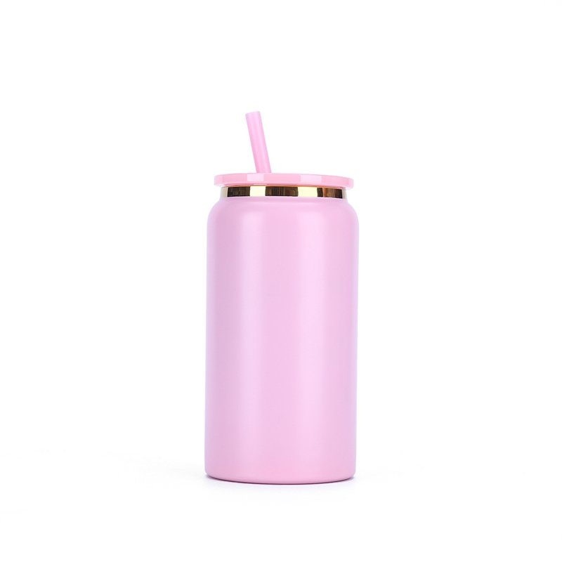 16oz customized colorful Mason Can tumbler 304 stainless steel water cup double wall insulated mugs without handle 480ml
