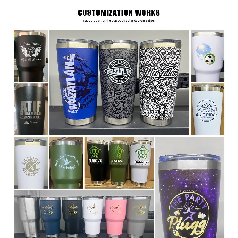 Custom Coffee Cup 20 oz Tumbler Stainless Steel Vacuum Insulated 20oz Water Drink Cup With Lid And Straw For Laser Engraving