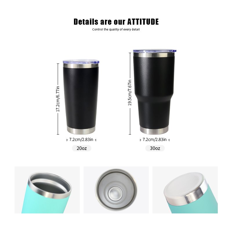 Custom Coffee Cup 20 oz Tumbler Stainless Steel Vacuum Insulated 20oz Water Drink Cup With Lid And Straw For Laser Engraving