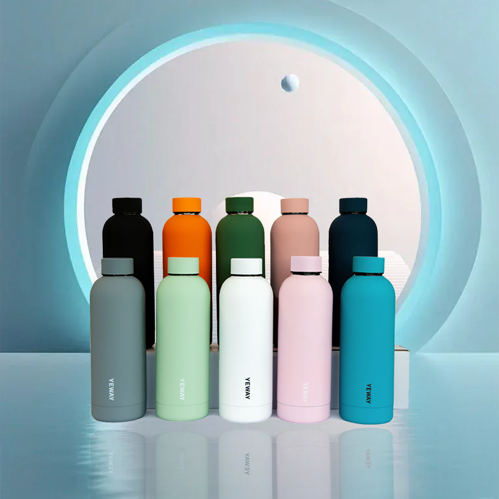 Yeway Custom Gym Cute Water Bottle 350 500ml Metal Travel Water Bottle Wholesale Thermal Flask Travel Sports Water Bottle Cup