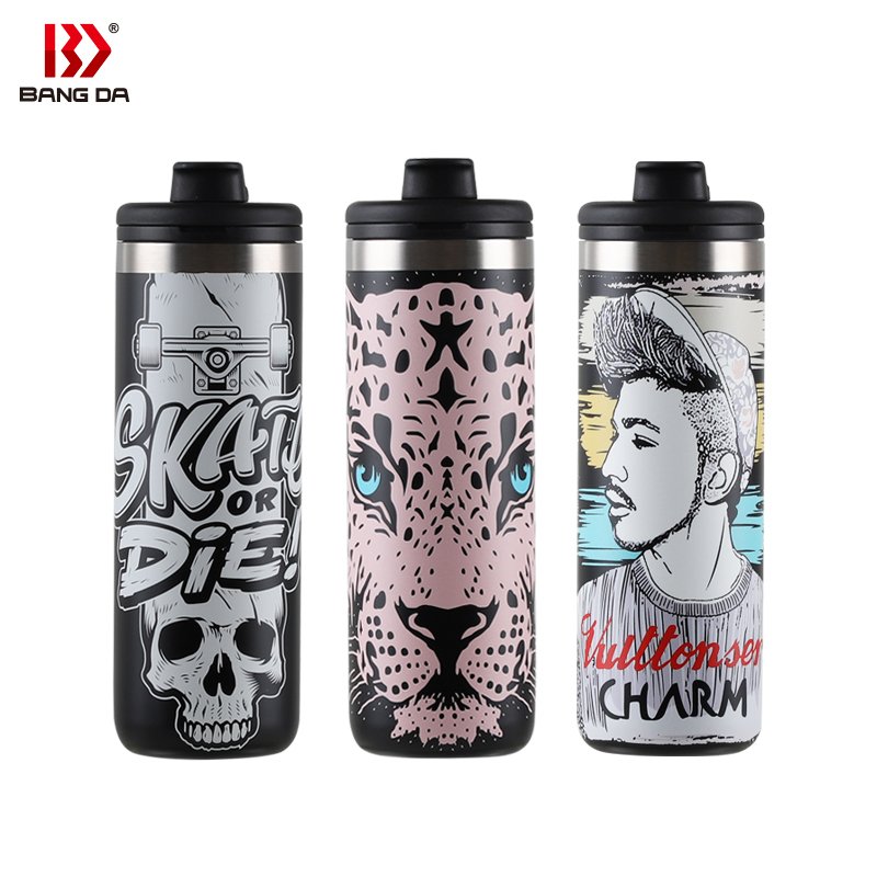 New Design Sport Fitness Custom Logo BPA Free In Bulk 20oz Double Walled Insulated 18/8 Stainless Steel Sport Water Bottle