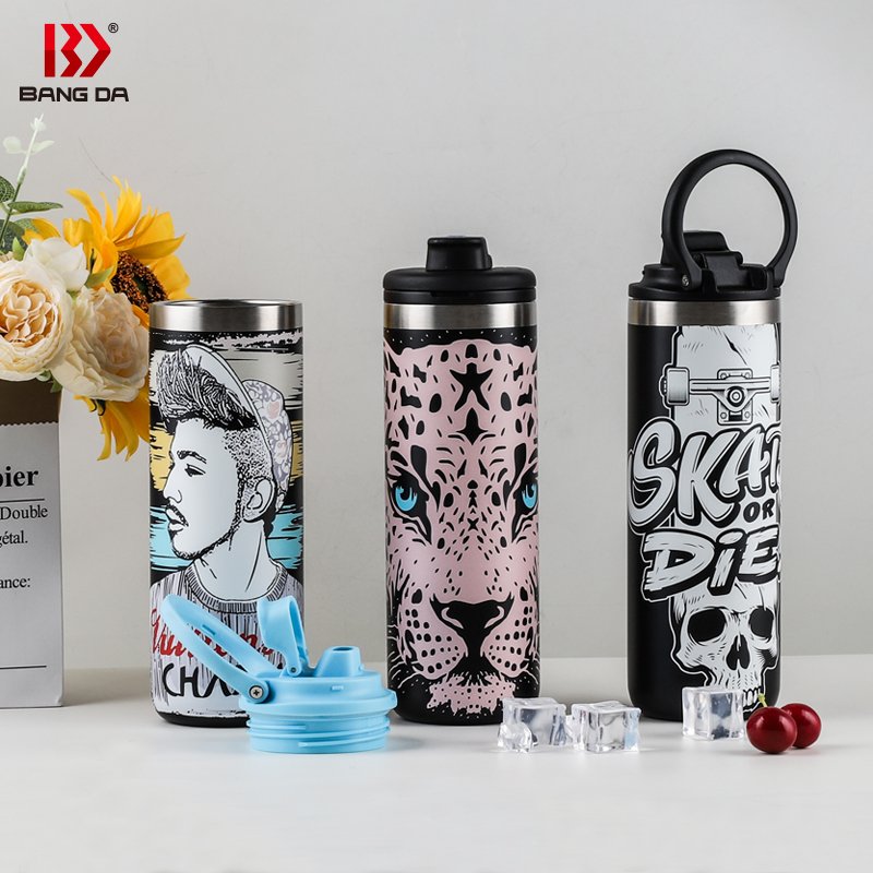 New Design Sport Fitness Custom Logo BPA Free In Bulk 20oz Double Walled Insulated 18/8 Stainless Steel Sport Water Bottle