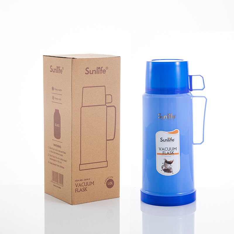sunlife Vacuum Flask Hot Sales Portable 1.0L Thermo Glass Inner Plastic Thermo Jug