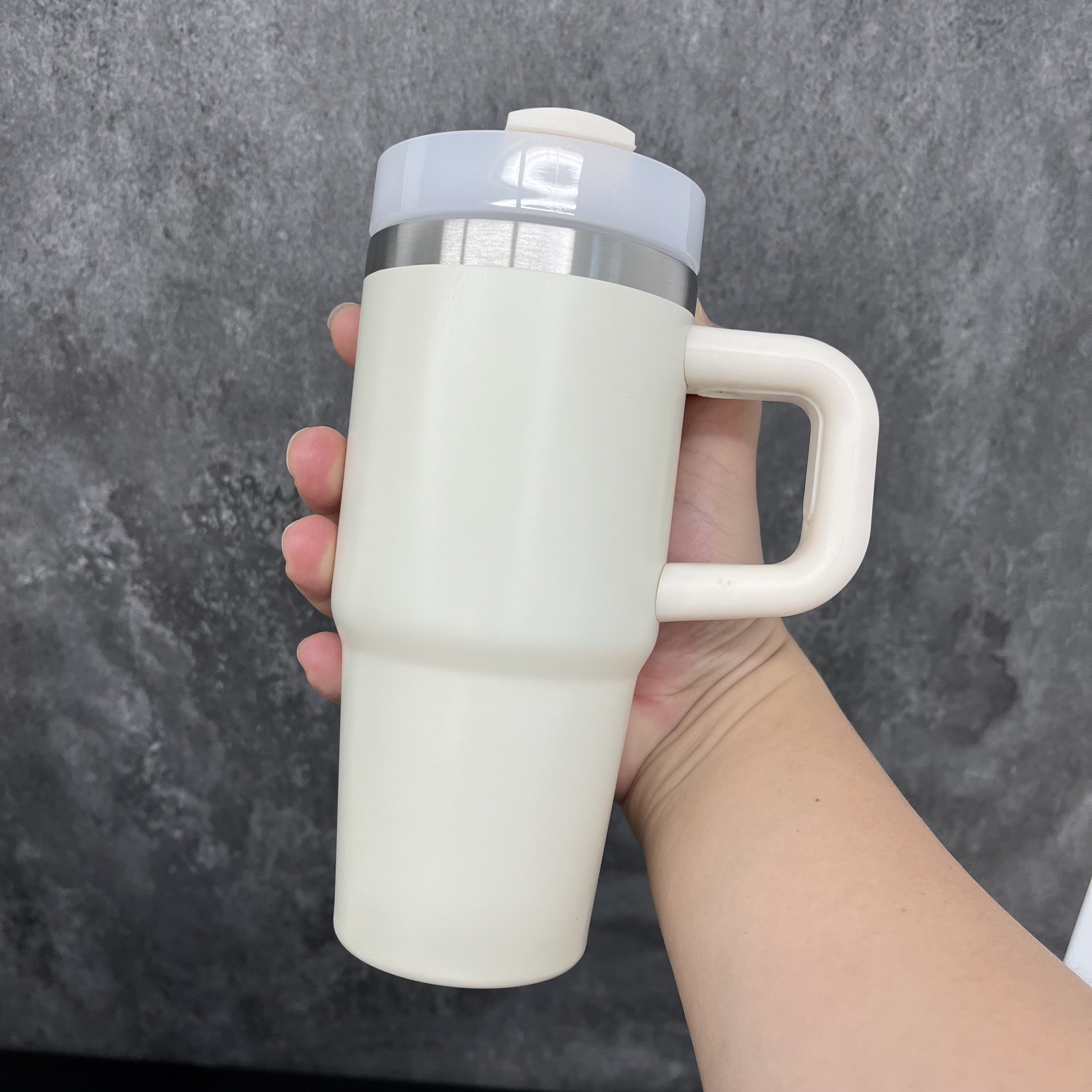 USA warehouse 14oz stainless steel vacuum water bottle mug with handle 14 oz gold plated macaron tumbler cup for laser engrave