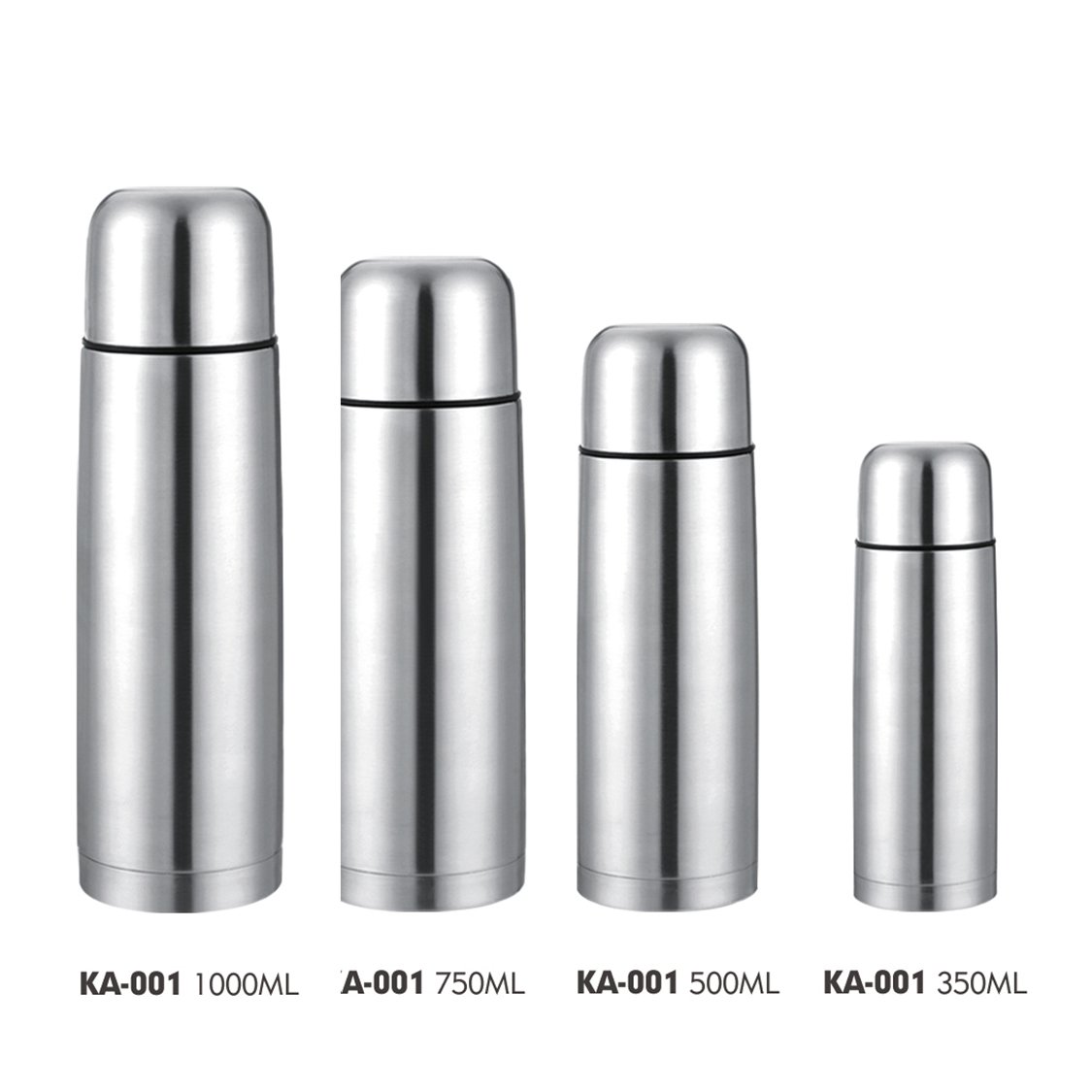 500ml 750ml 1000ml Wholesale Classic Bullet Stainless Steel Vacuum Flask Insulated Thermos with pouch