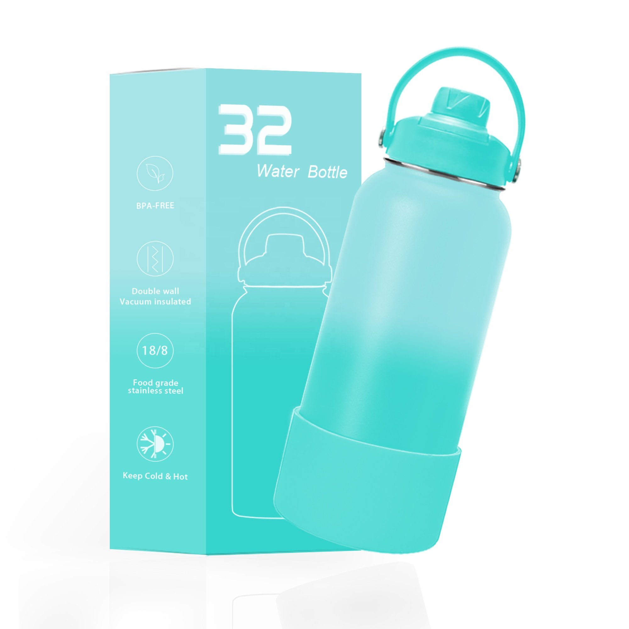 32oz 1000ml Vacuum Flask Wide Mouth Water Bottle Insulated Double Wall Stainless Steel Water Bottle