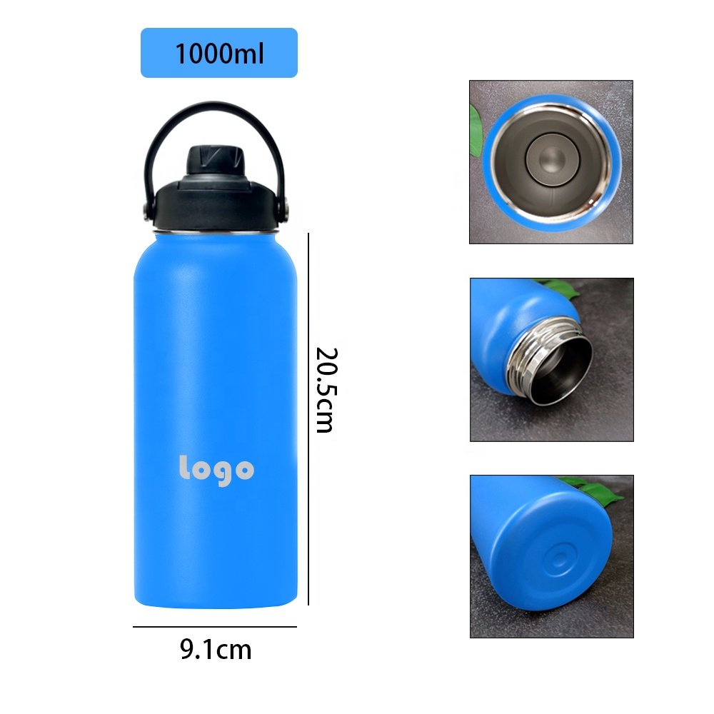 32oz 1000ml Vacuum Flask Wide Mouth Water Bottle Insulated Double Wall Stainless Steel Water Bottle