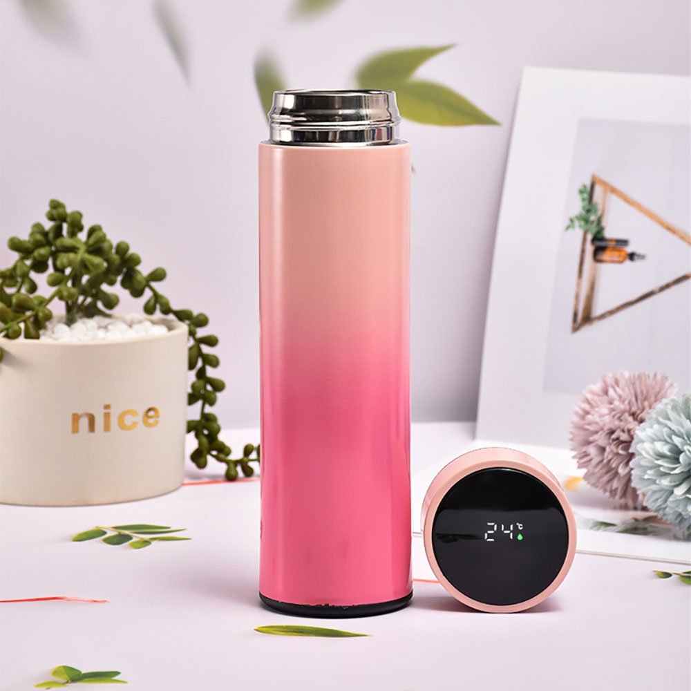 Custom Warmer Double Wall Stainless Steel Thermo Bottles Sealed Led Temperature Display Smart vacuum flasks & thermoses