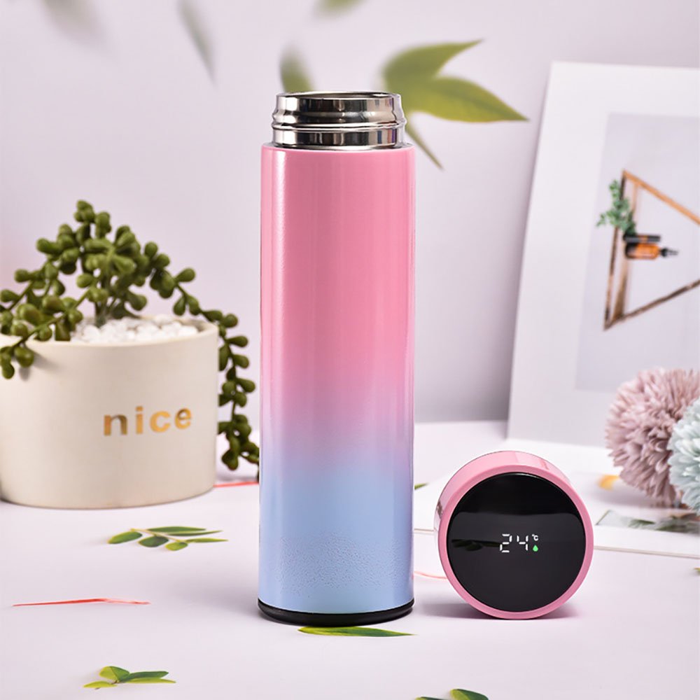 Custom Warmer Double Wall Stainless Steel Thermo Bottles Sealed Led Temperature Display Smart vacuum flasks & thermoses