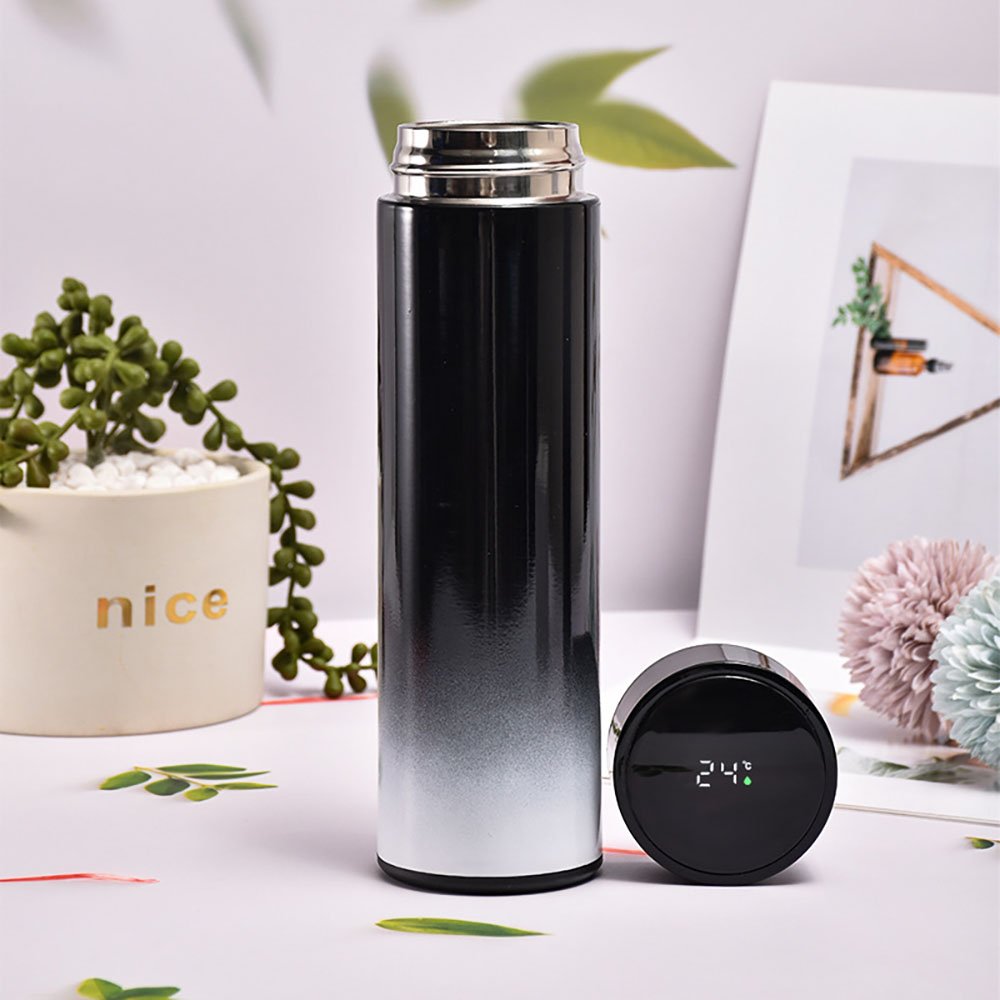 Custom Warmer Double Wall Stainless Steel Thermo Bottles Sealed Led Temperature Display Smart vacuum flasks & thermoses