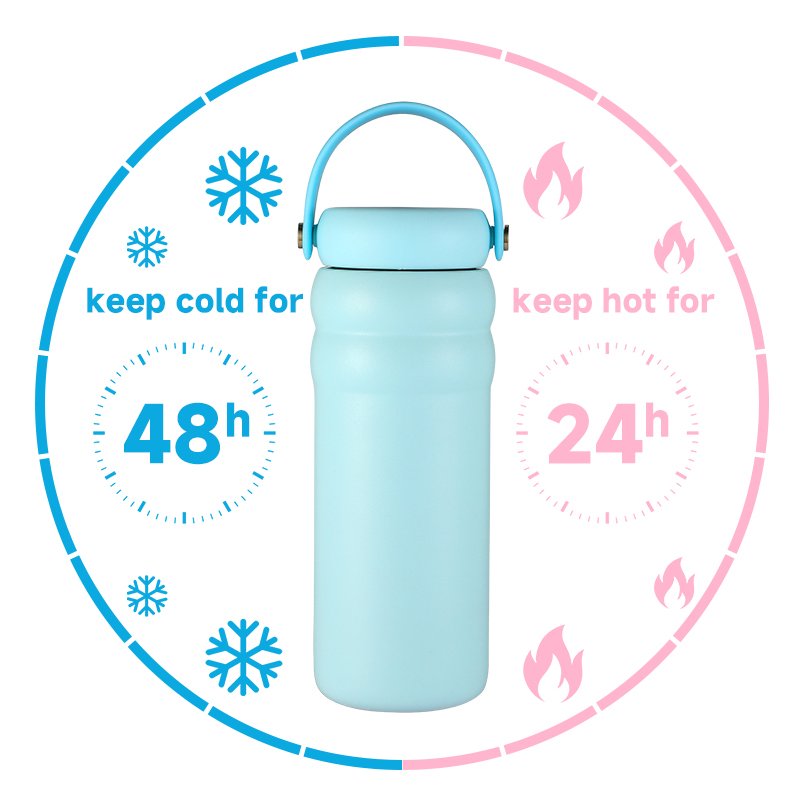 High Quality Stainless Steel Insulated Vacuum Flasks Water Bottle Sport Portable Cloud Shape Bottles with PP Plastic Handle Lid