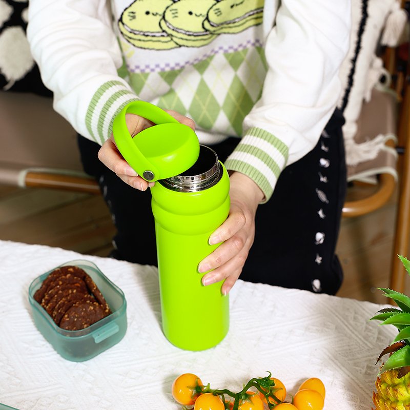 High Quality Stainless Steel Insulated Vacuum Flasks Water Bottle Sport Portable Cloud Shape Bottles with PP Plastic Handle Lid