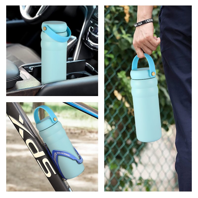 High Quality Stainless Steel Insulated Vacuum Flasks Water Bottle Sport Portable Cloud Shape Bottles with PP Plastic Handle Lid