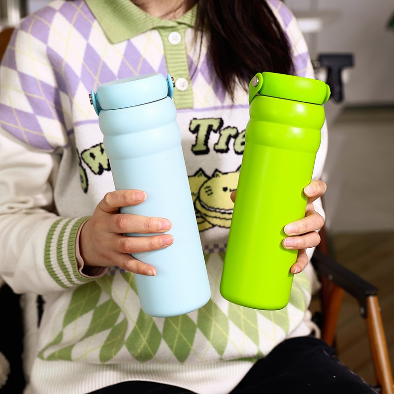 High Quality Stainless Steel Insulated Vacuum Flasks Water Bottle Sport Portable Cloud Shape Bottles with PP Plastic Handle Lid
