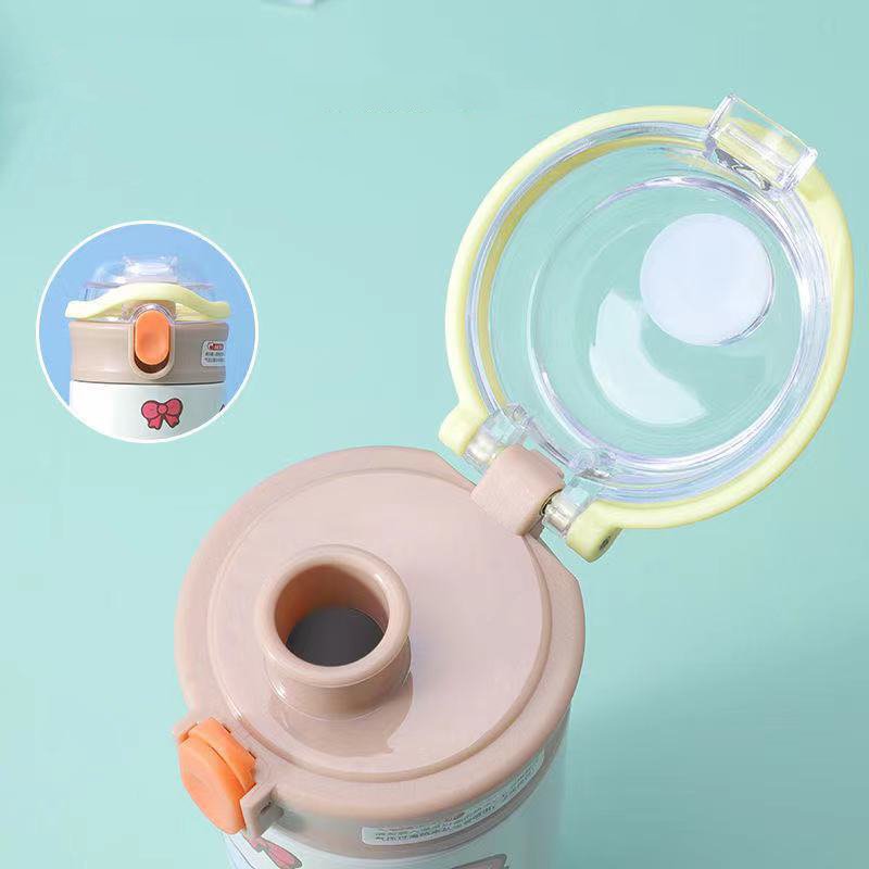 Wholesale 500ml Stainless Steel Children Cute Cartoon Vacuum Flasks Kids Tumbler Thermos Mug Thermal Water Bottle With Straw