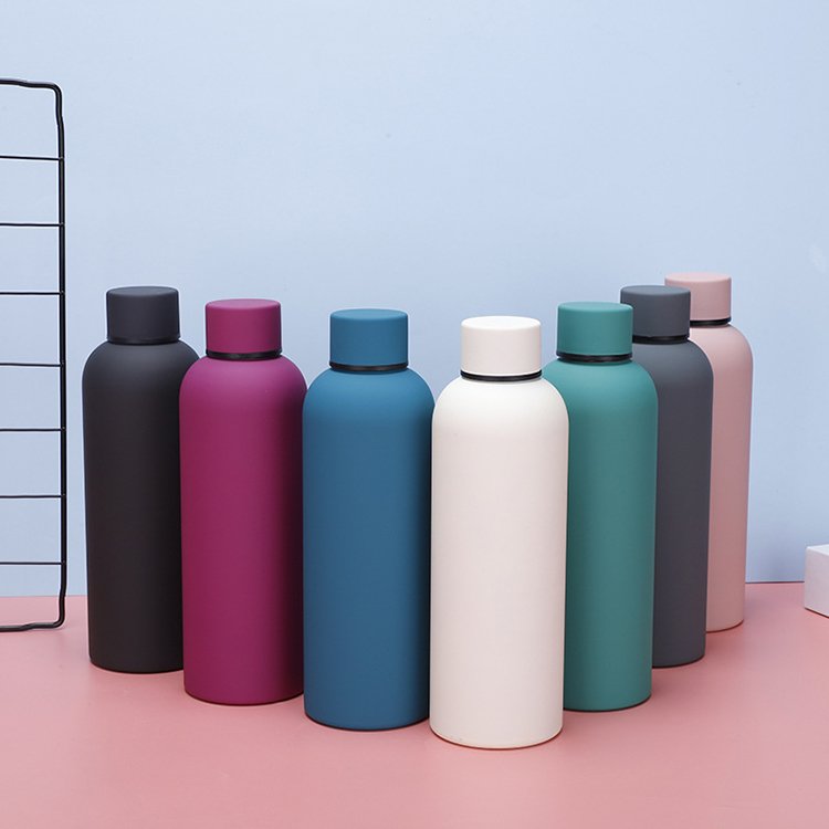 Colorful stainless steel vacuum flasks & thermoses with powder coated 500ml insulated portable bottle water with small mouth