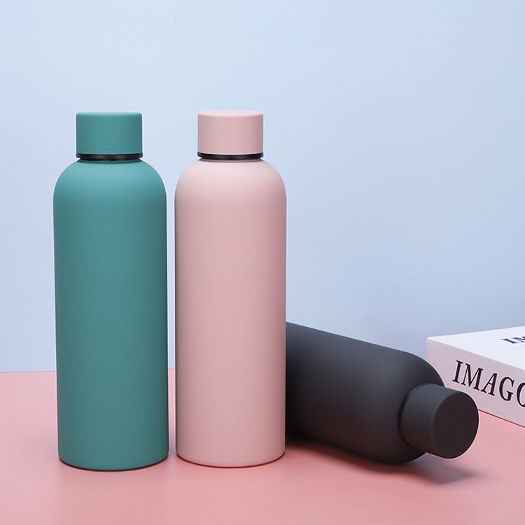 Colorful stainless steel vacuum flasks & thermoses with powder coated 500ml insulated portable bottle water with small mouth