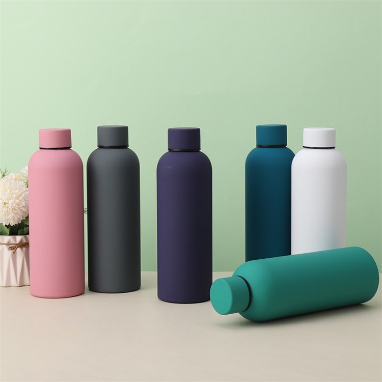 Colorful stainless steel vacuum flasks & thermoses with powder coated 500ml insulated portable bottle water with small mouth