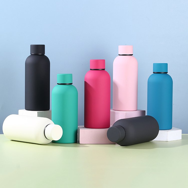 Colorful stainless steel vacuum flasks & thermoses with powder coated 500ml insulated portable bottle water with small mouth