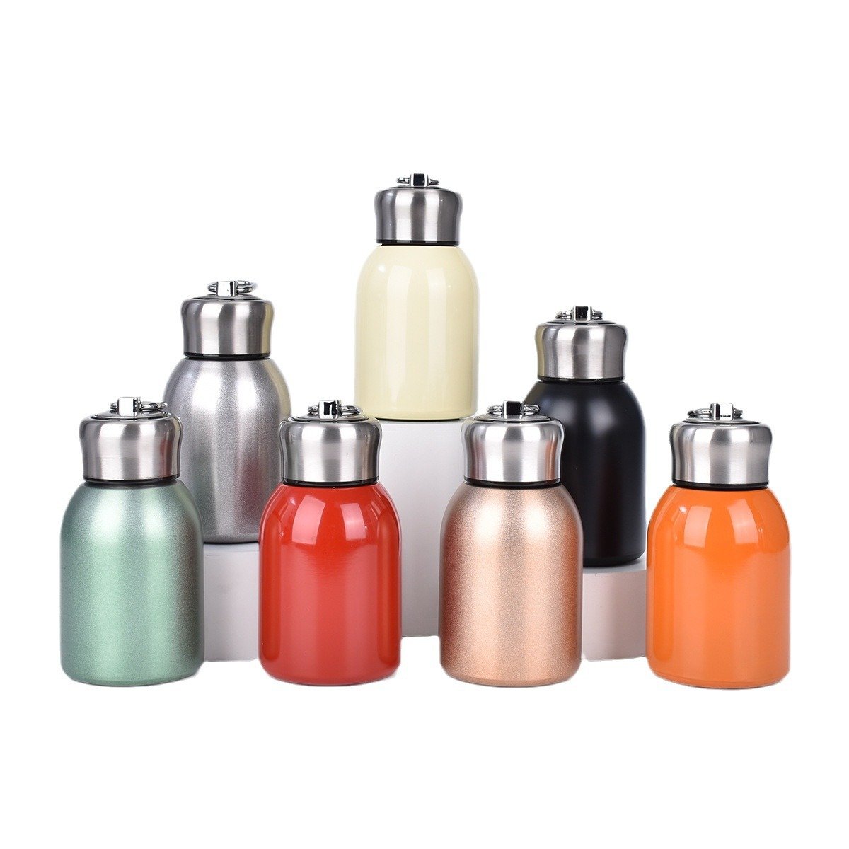 GZYSL 300ML Mini Portable Thermos Mug Simple Big Belly Thermos Measuring Cup Stainless Steel Travel Coffee Bottle with Handle