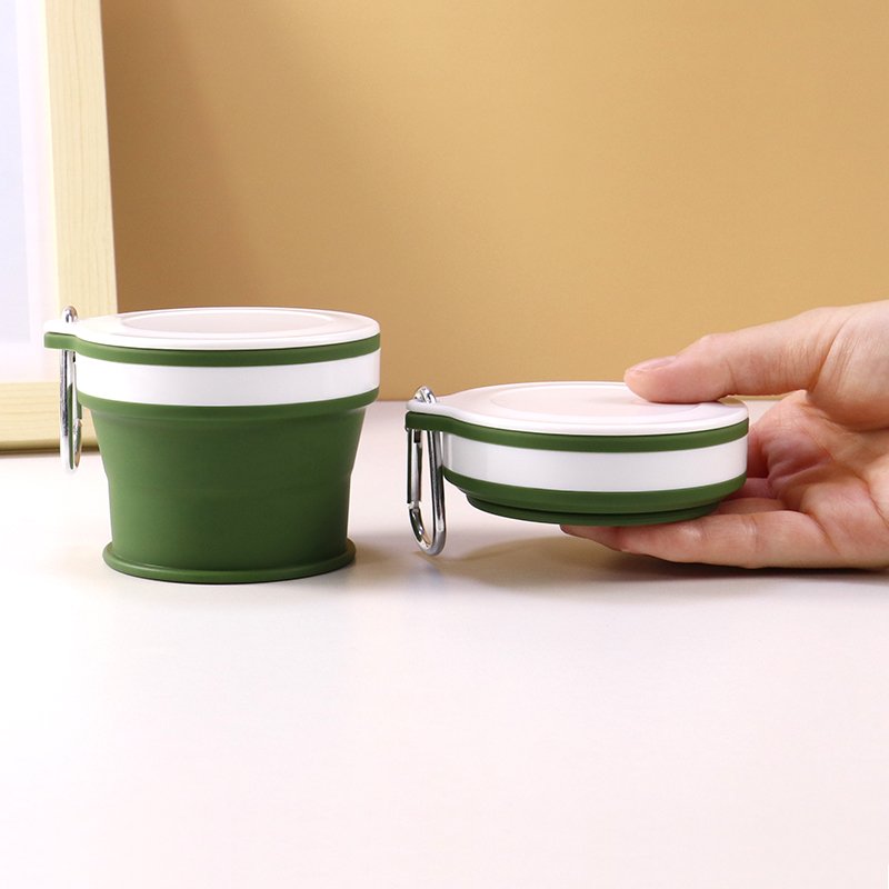 Wholesale 170ml Small Pocket Size Mini Silicone Cup Portable Collapsible Folding Reusable Camping Water Coffee Cup Mugs with Lid