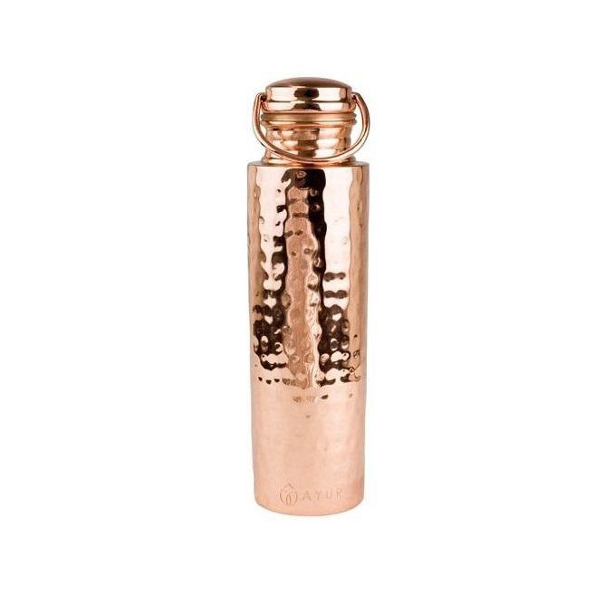 Elegant Handcrafted Copper Water Bottle for Drinking With Mirror Finished for Gym home and office Use