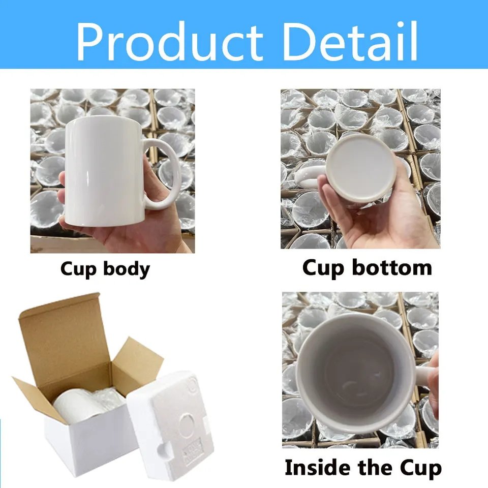 High Quality 11 oz White blank Sublimated Mug Coffee Mug