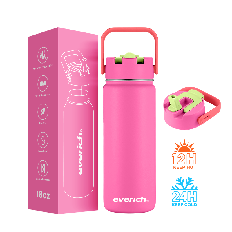 Sports Stainless Steel Insulated Vacuum Flasks Water Bottle for Outdoor Sports Water Flasks with detachable straw custom logo