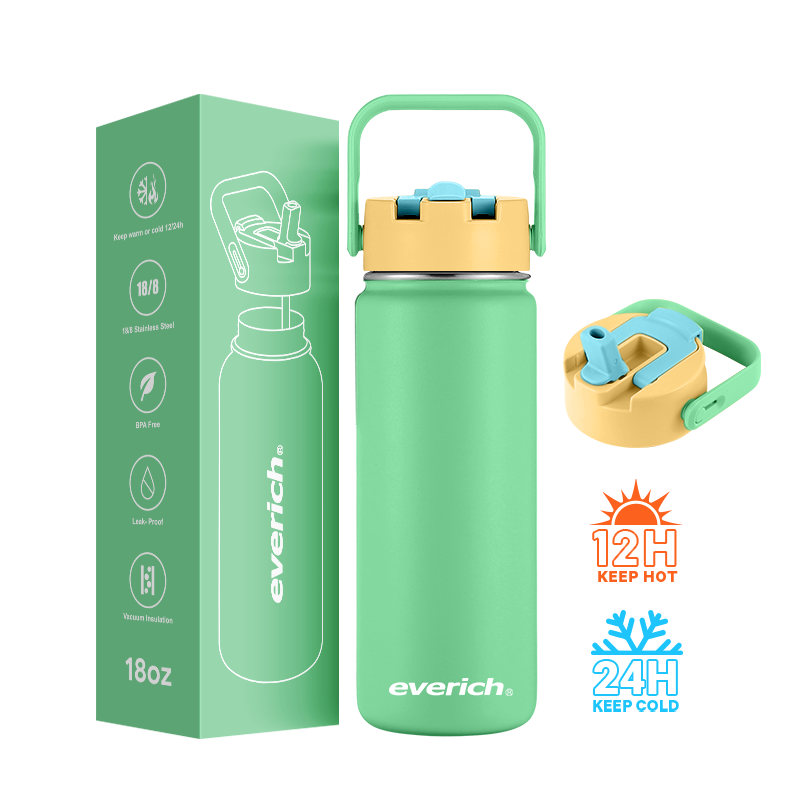 Sports Stainless Steel Insulated Vacuum Flasks Water Bottle for Outdoor Sports Water Flasks with detachable straw custom logo