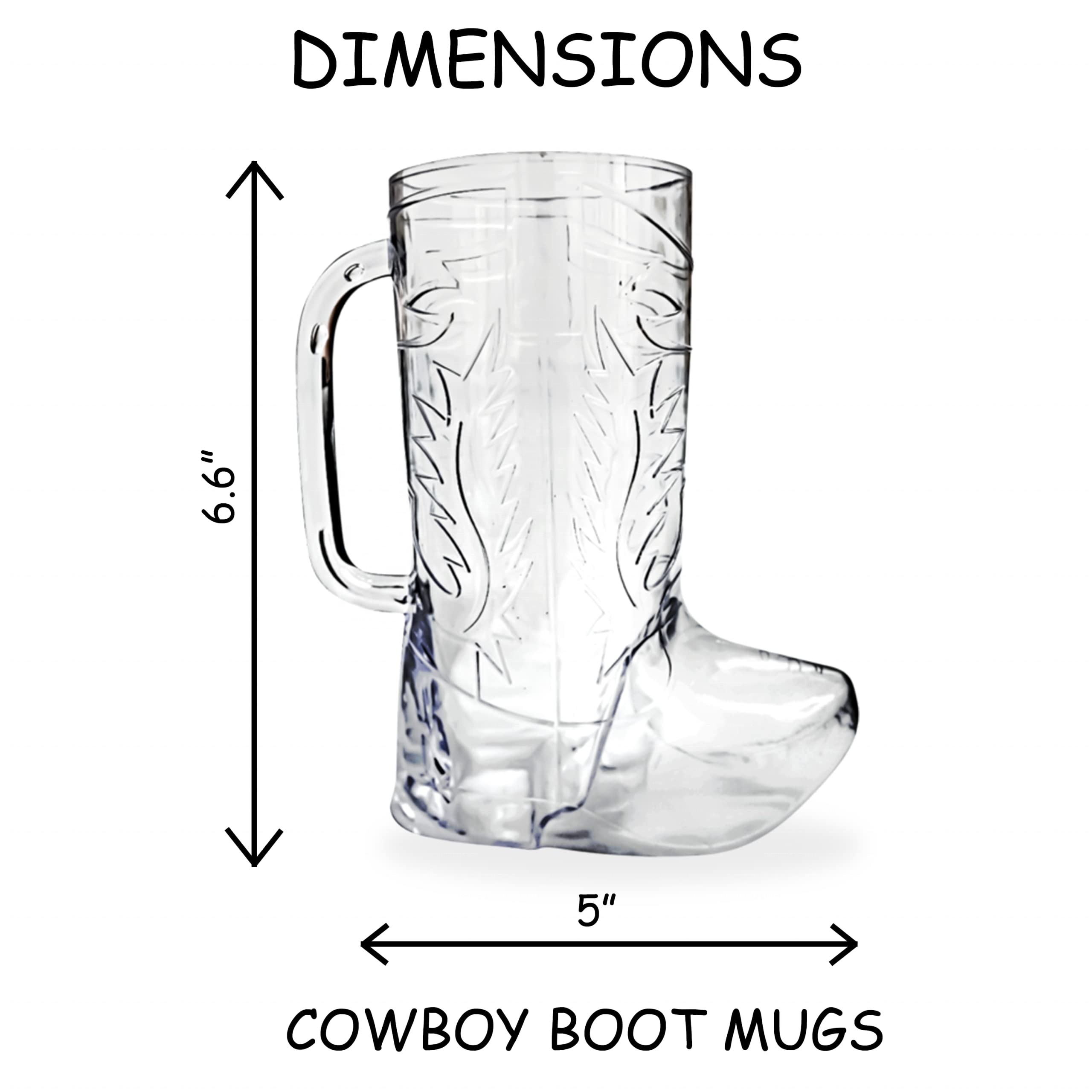 Wholesale 17oz Transparent PS Plastic Cowboy boot beer mugs with Handle for Party Creative Boot Shoes Shaped Boot Mug