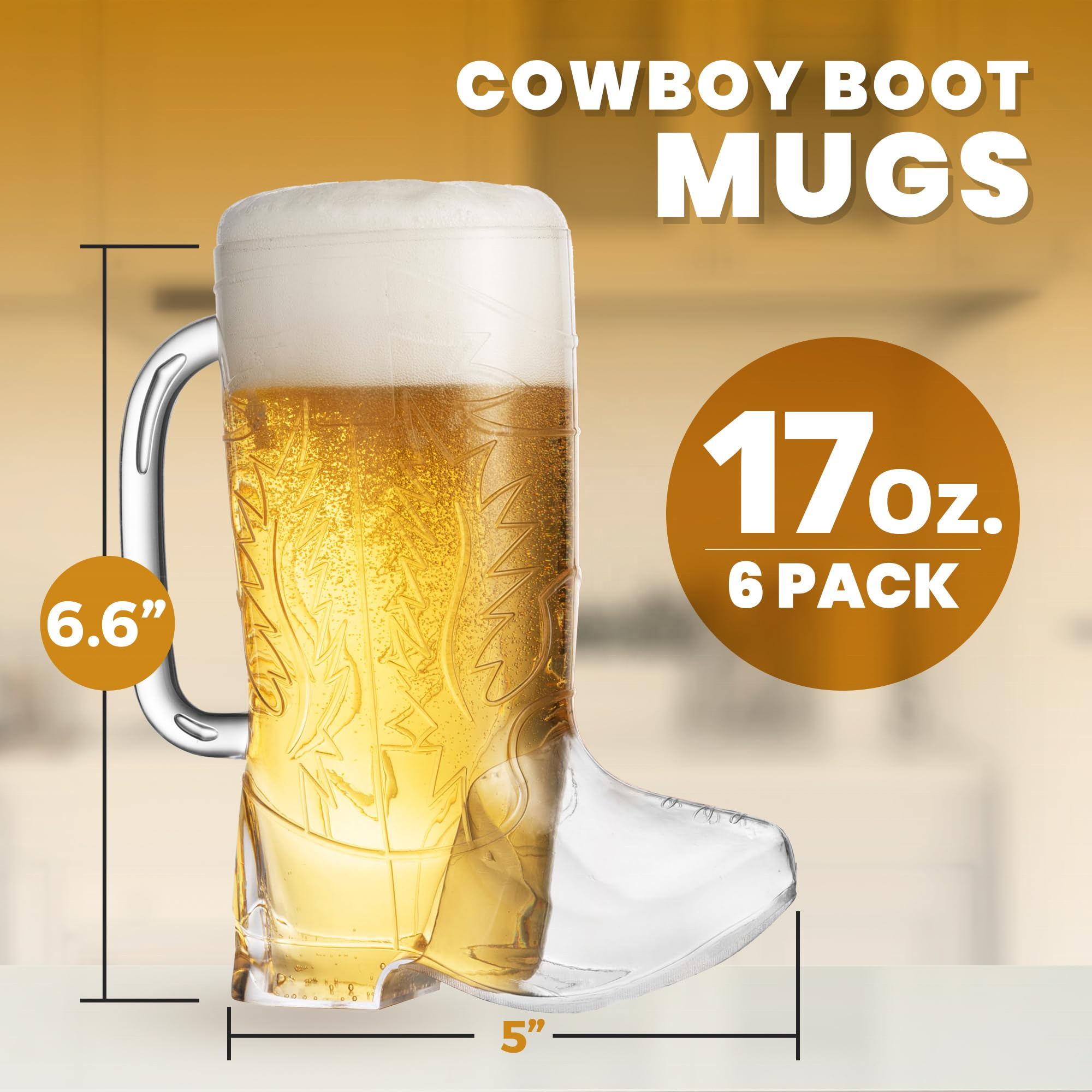 Wholesale 17oz Transparent PS Plastic Cowboy boot beer mugs with Handle for Party Creative Boot Shoes Shaped Boot Mug