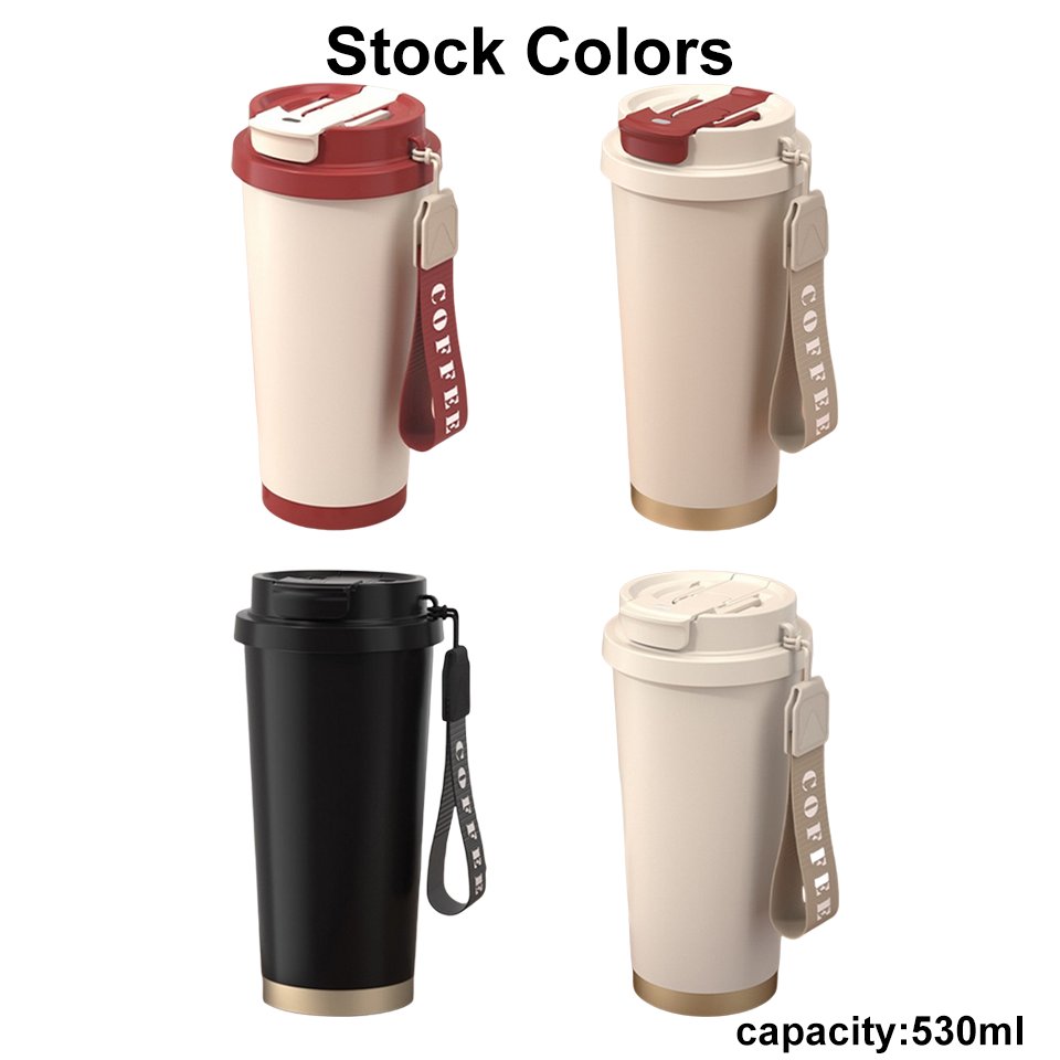 Hot selling 530ml 316 stainless steel travel cup double wall vacuum insulated coffee mug with rope lid