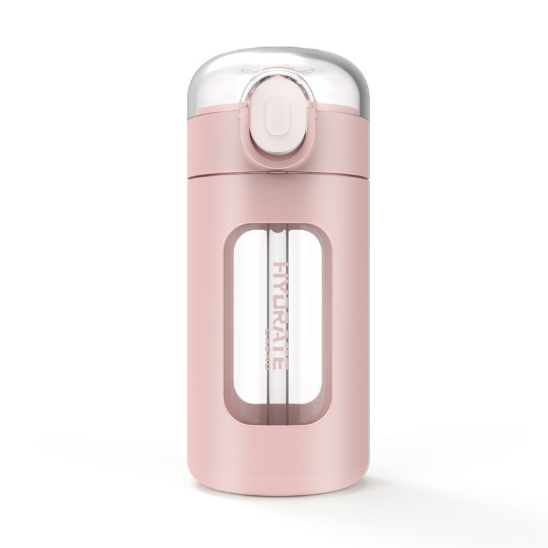 2022 Reusable Transparent Summer Design Outdoor 240ml Borosilicate Glass Water Bottle with Straw