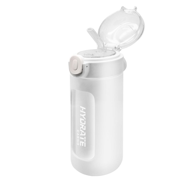 2022 Reusable Transparent Summer Design Outdoor 240ml Borosilicate Glass Water Bottle with Straw