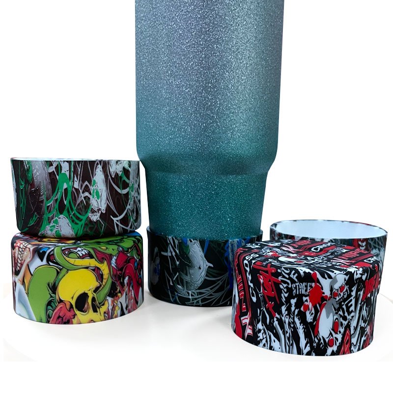 Halloween Printing Silicone Boot Silicone Bumper For Tumbler Bottom Cup Sleeve Stainless Steel Water Bottle Bar Accessories