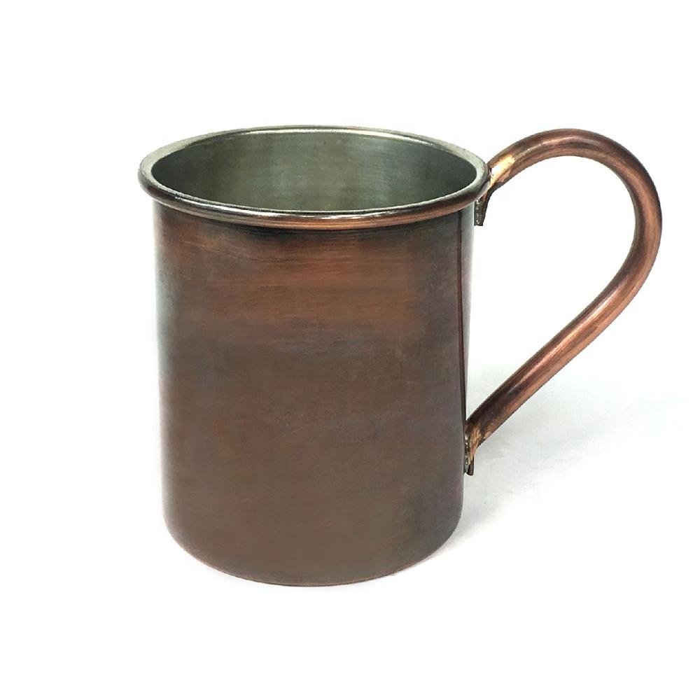 Copper Glass Cylinder Mug Authentic Design Brushed Copper Color Ideal For Drinking At Outdoor Activities Camping Durable Item