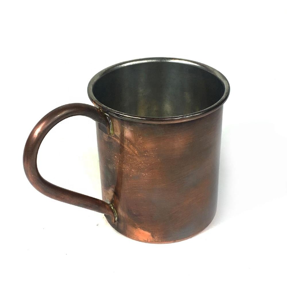 Copper Glass Cylinder Mug Authentic Design Brushed Copper Color Ideal For Drinking At Outdoor Activities Camping Durable Item