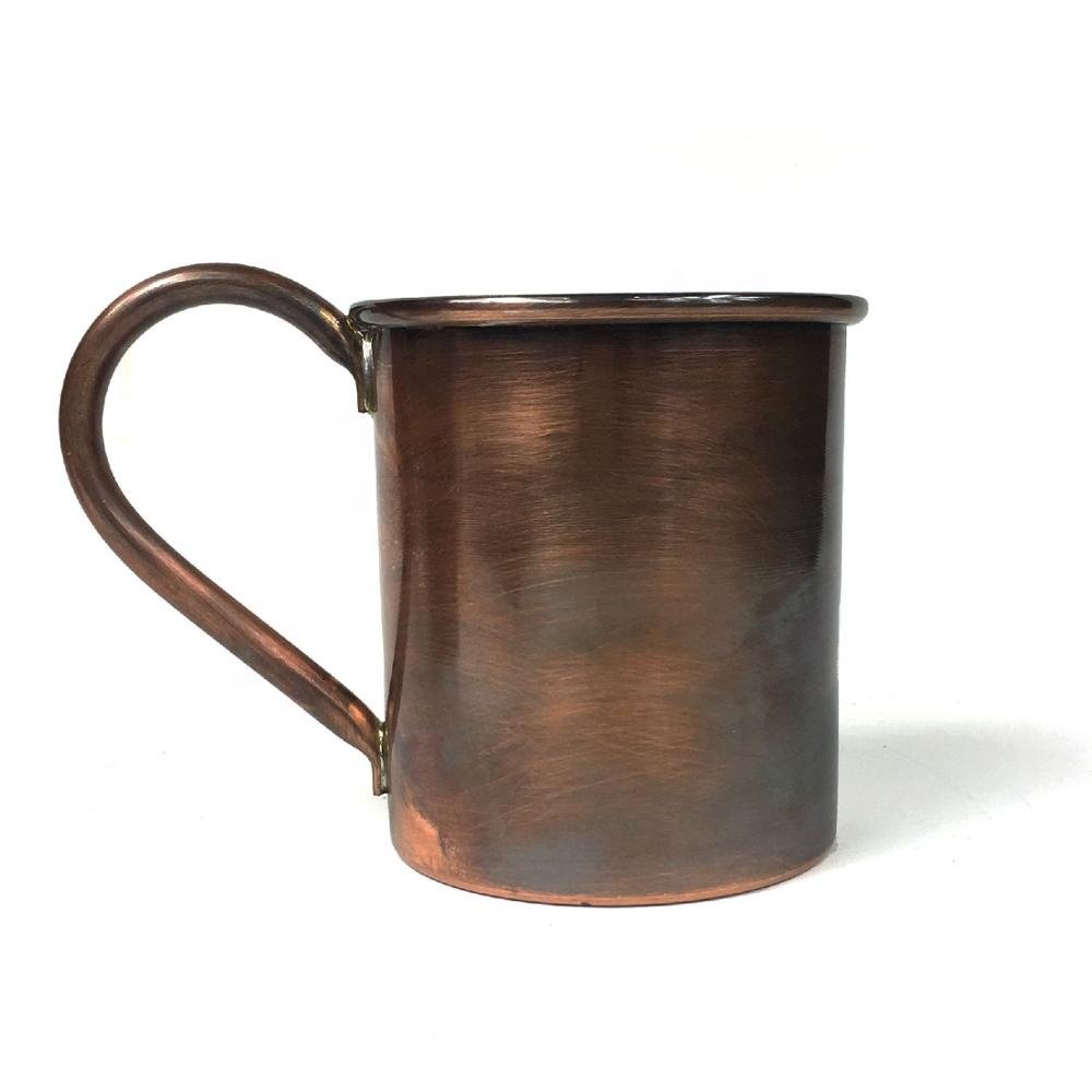Copper Glass Cylinder Mug Authentic Design Brushed Copper Color Ideal For Drinking At Outdoor Activities Camping Durable Item