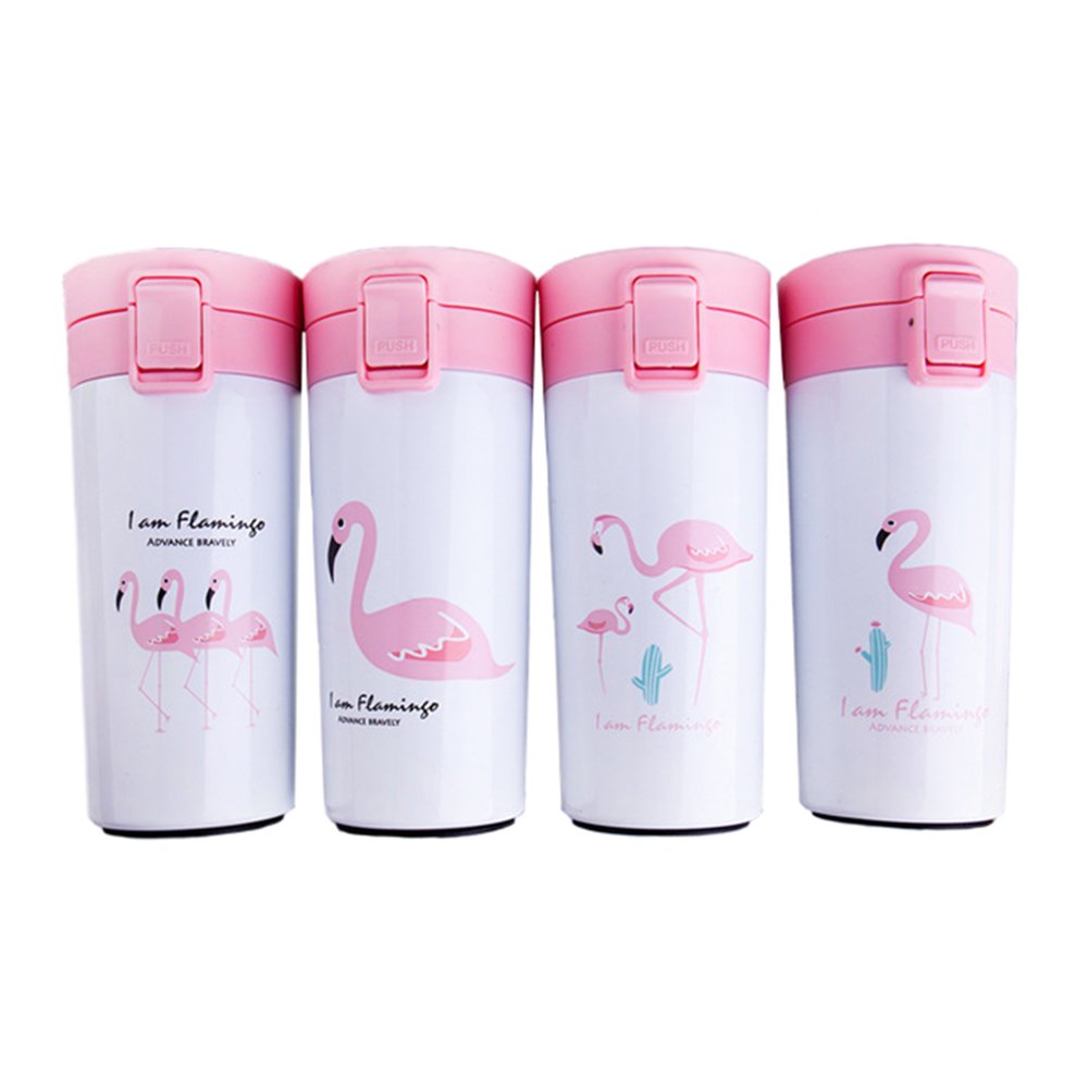 Wholesale cafe stainless steel sublimation flamingos double wall thermos mugs vacuum coffee cup