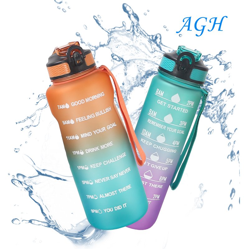 Custom Logo 1L 32 oz Outdoor Plastic Gym Travel Leak Proof motivational sports Water Bottles with time marker
