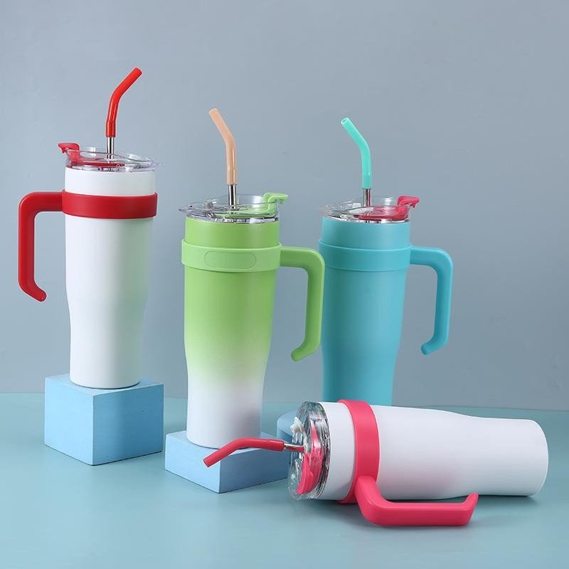 Straw Lid 30oz 40oz 50oz Double Wall BPA Free Stainless Steel Vacuum Insulated Beer Party Mug and Tumbler customize