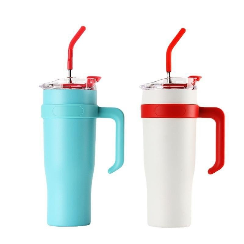 Straw Lid 30oz 40oz 50oz Double Wall BPA Free Stainless Steel Vacuum Insulated Beer Party Mug and Tumbler customize
