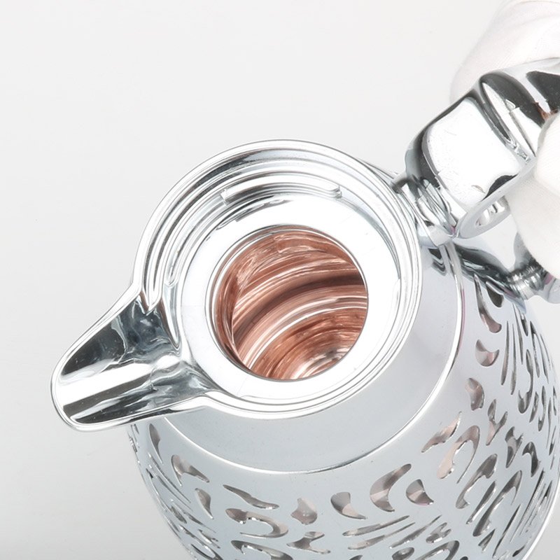 EYE CATCHING TURKISH STYLE WHOLE BODY HOLLOW DECORATION GOLDEN COATED 1000 ML GLASS LINER VACUUM INSULATED FLASK