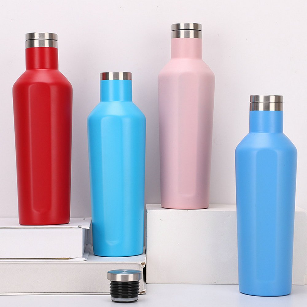 500ml Stainless Steel Wine Tumbler Double Wall Insulated Wine Bottle Vacuum Flask Tumbler BPA Free Water Bottle