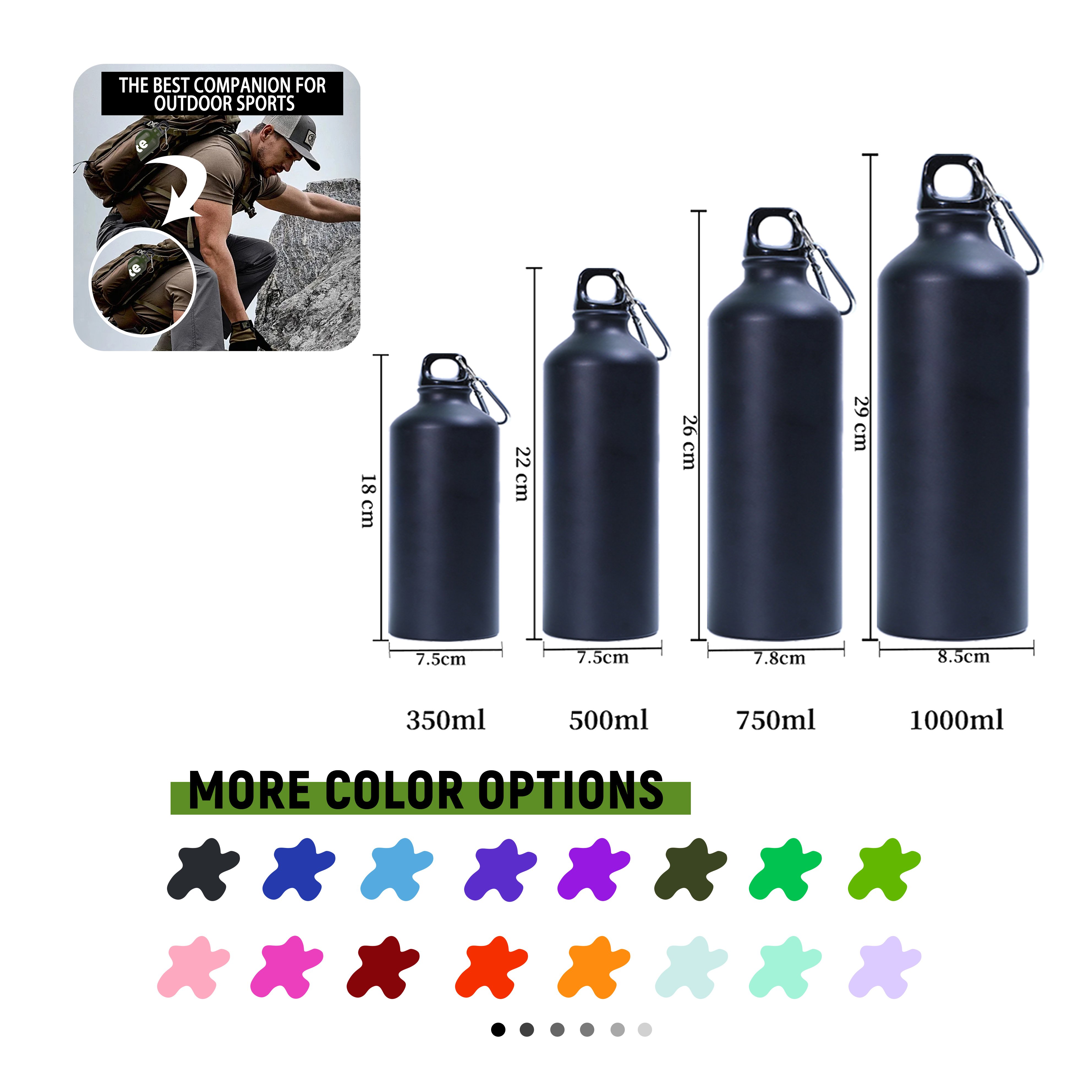 Wholesale Cheap Promotion Outdoor 500ml 750ml 1000ml Sport Blank Aluminium Water Bottle Bicycle water bottle with Company Logo